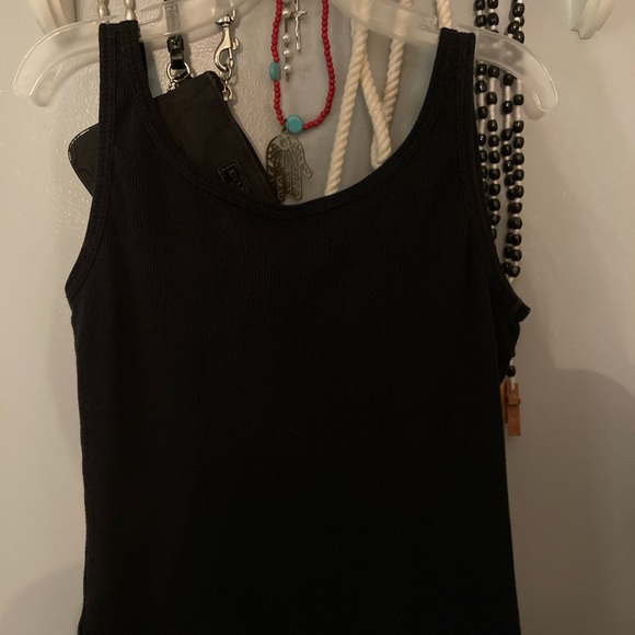 black tank top with silver buttons - Picture 3 of 3
